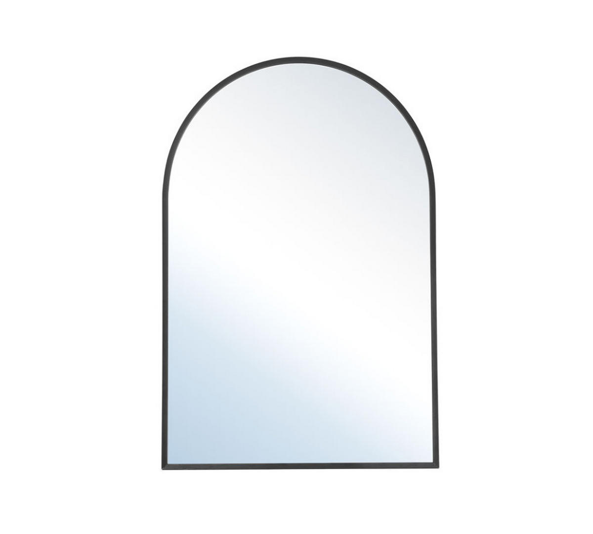 WANDSPIEGEL 50/70/2.8 cm Badezimmer Gewölbt Metallrahmen Schwarz - Schwarz, Glas/Metall (50/2.8/70cm) - Livingandhome