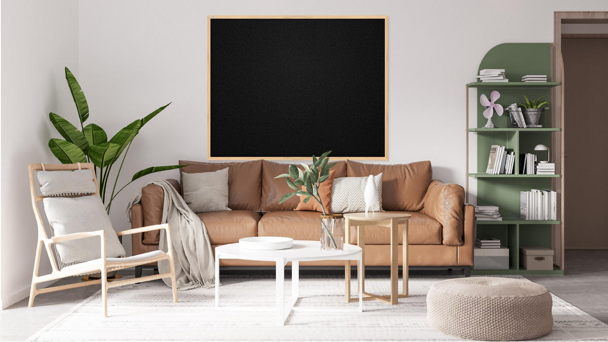 SCHWARZ Pinnwand mit Holz Rahmen 120x90cm - Schwarz, Holz (120/90/1.5cm) - ALLboards