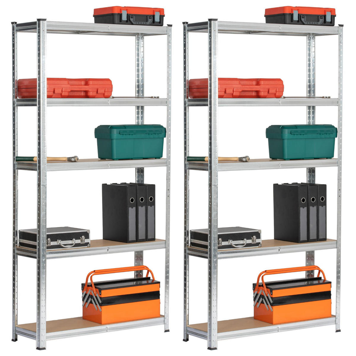 SCHWERLASTREGAL galvanisiertes Silber 90x30x180 cm - Silberfarben, Metall (90/180/30cm) - Akord