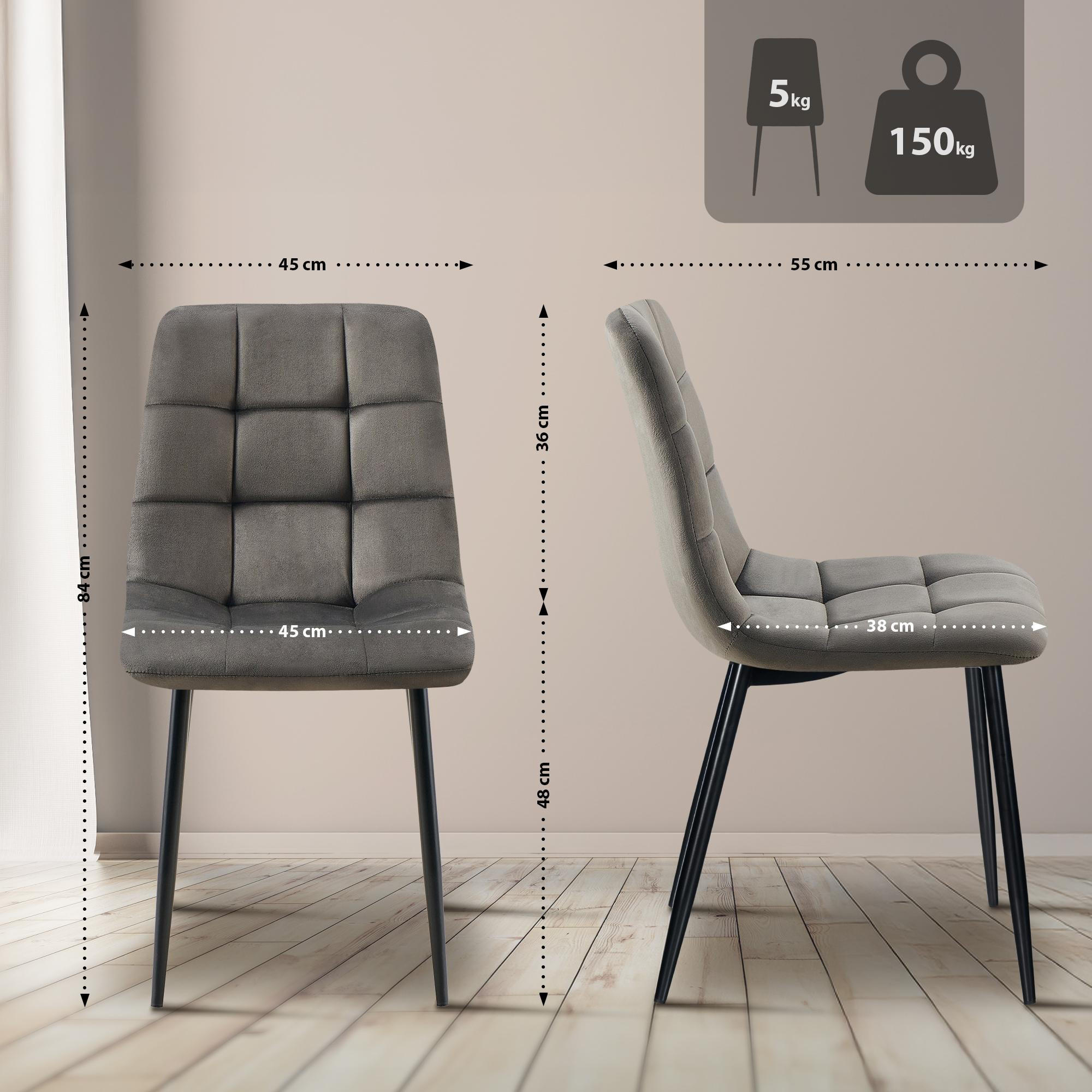 Thumbnail - CLP Stuhl, Anthrazit, Textil, 45x84x55 cm, Esszimmer, Stühle, Esszimmerstühle, Vierfußstühle