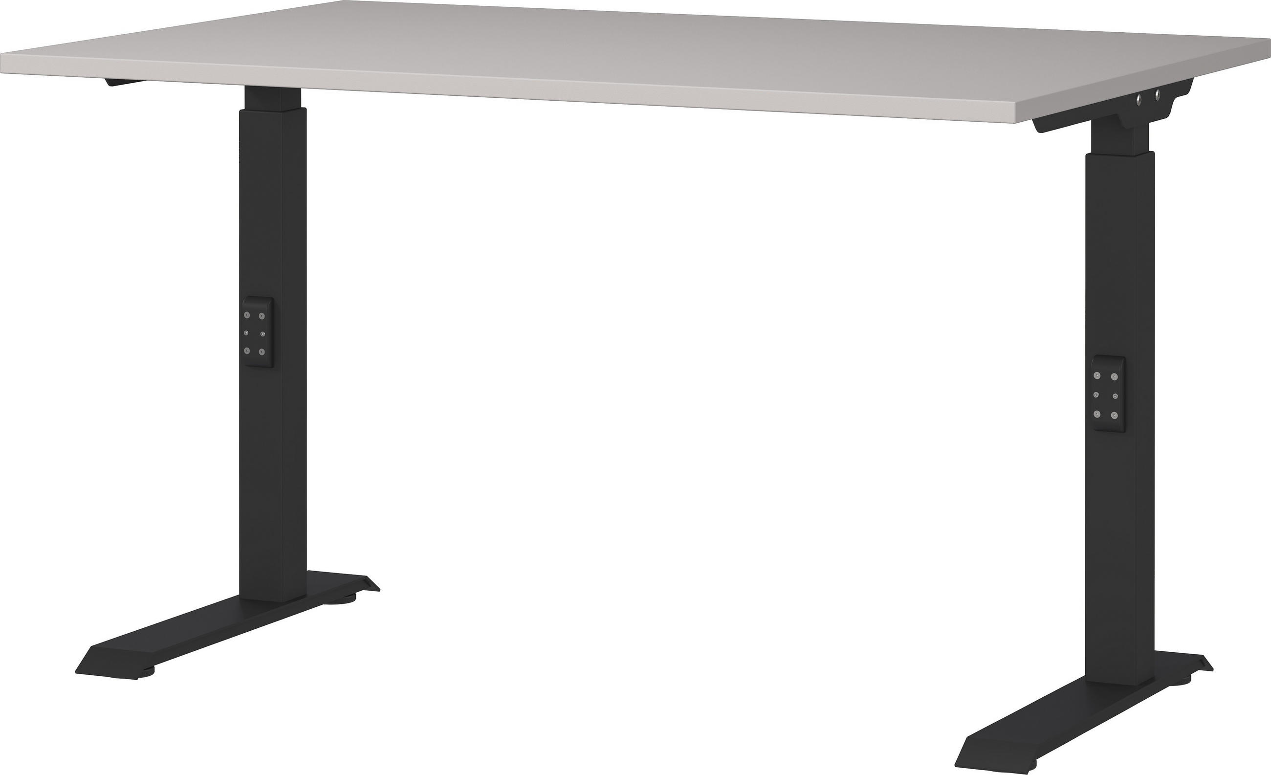 SCHREIBTISCH höheneinstellbar "Stuttgart" 68-91cm Kaschmir/Schwarz 120x80cm, C-Fuß - Beige, Holzwerkstoff/Metall (80/120/91cm) - KADIMA DESIGN