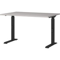 SCHREIBTISCH höheneinstellbar "Stuttgart" 68-91cm Kaschmir/Schwarz 120x80cm, C-Fuß - Beige, Holzwerkstoff/Metall (80/120/91cm) - KADIMA DESIGN