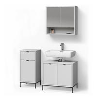 BADMÖBEL-SET ATERNO Weiß 3 Teile - Weiß, Holzwerkstoff (70/63/45cm) - Livinity®