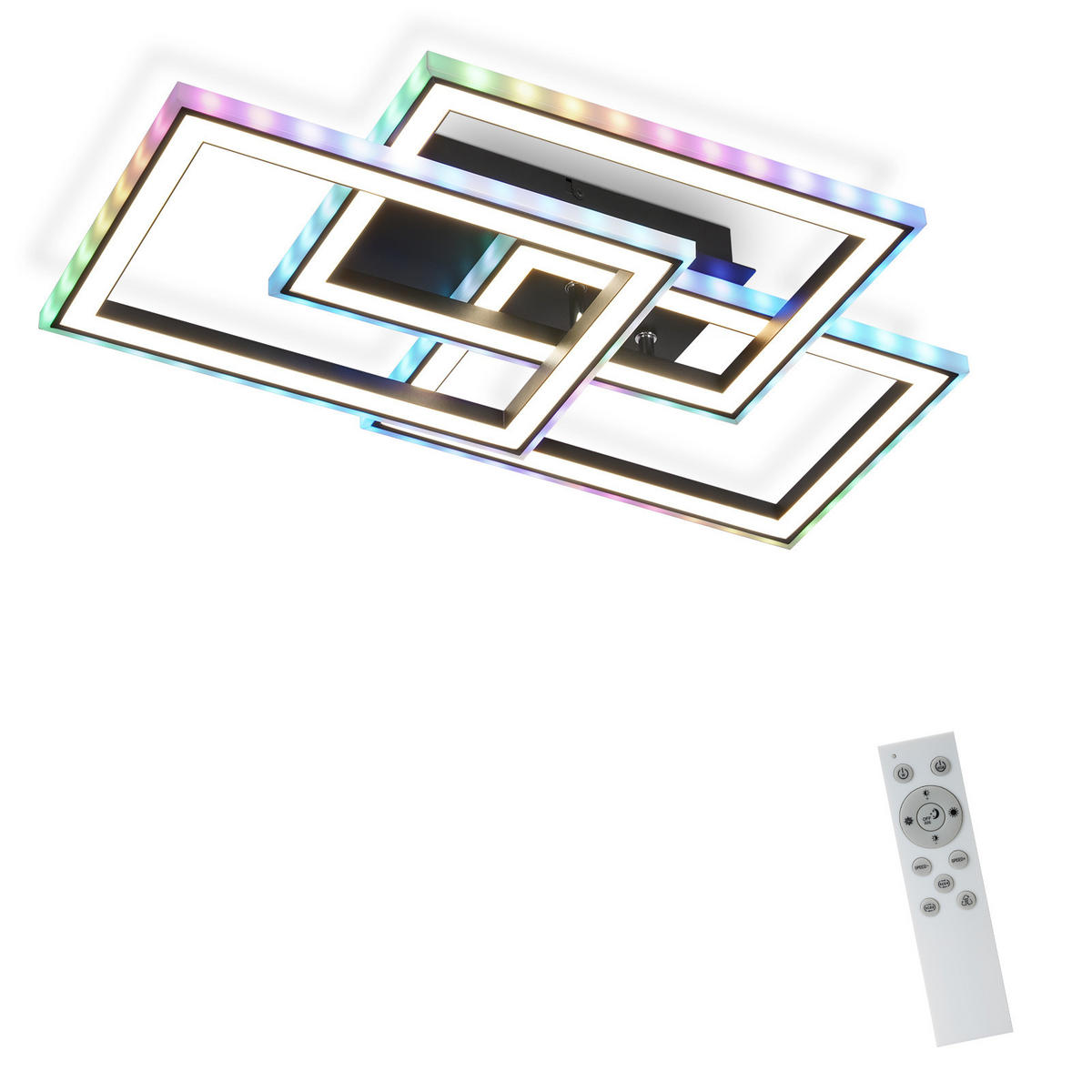 LED-DECKENLEUCHTE Lieselotte 54/34/9 cm - Schwarz, Metall (54/34/9cm) - Nettlife