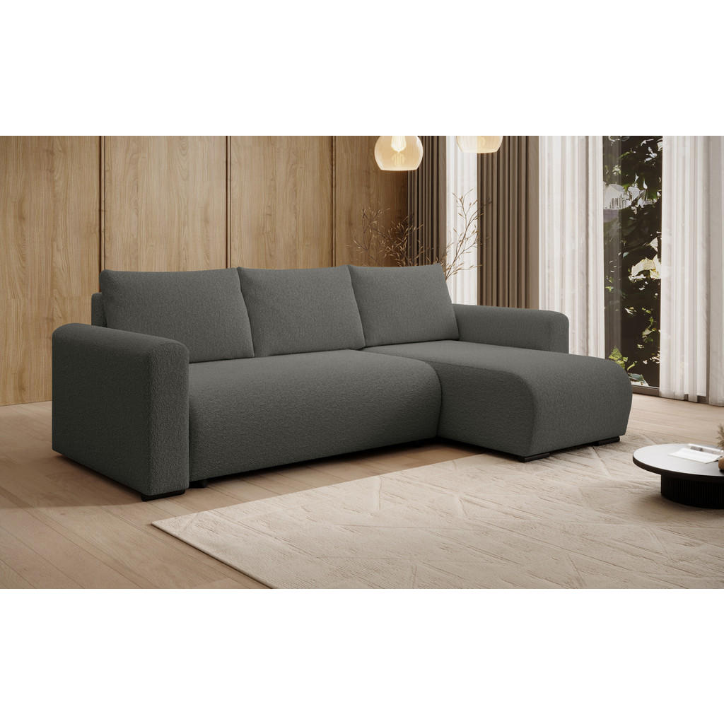 Thumbnail - Storez24 Ecksofa, Dunkelgrau, Textil, 3-Sitzer, 240x143 cm, Wohnzimmer, Sofas & Couches, Wohnlandschaften, Ecksofas