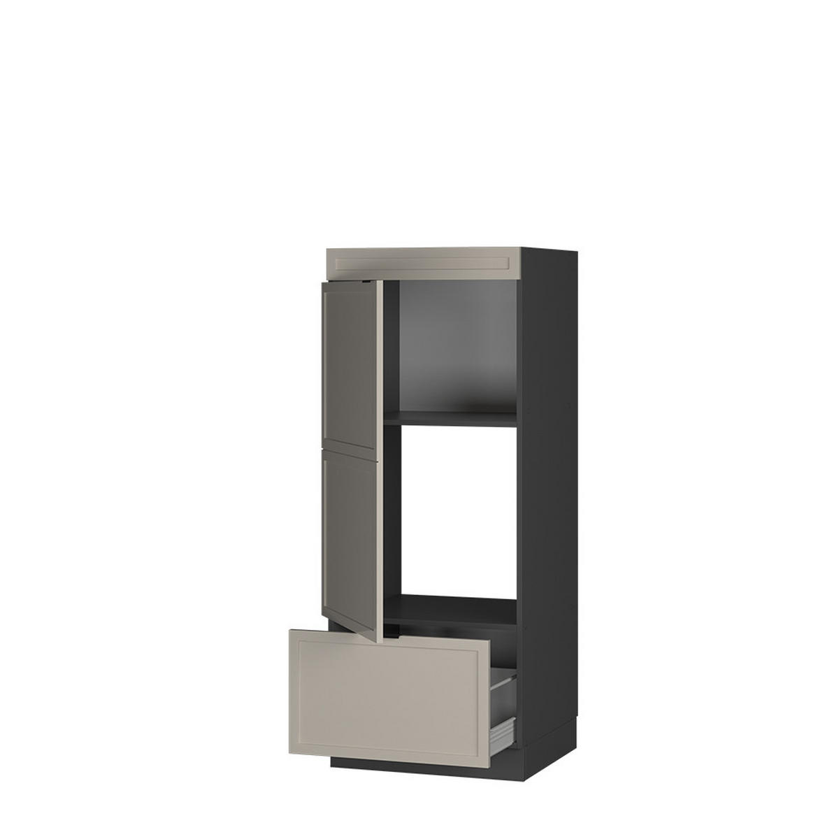 MIKROWELLENSCHRANK Fame-Line GrauBeige 60 cm - Anthrazit/Grau, Holzwerkstoff (60/153.6/58.1cm) - Vicco