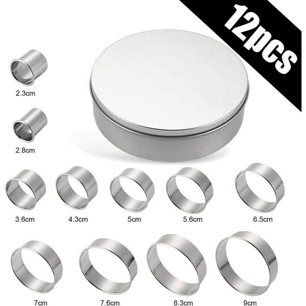 AUSSTECHFORM Set Rund 12-teilig Edelstahl - Silberfarben, Metall (9/3.4/9cm)
