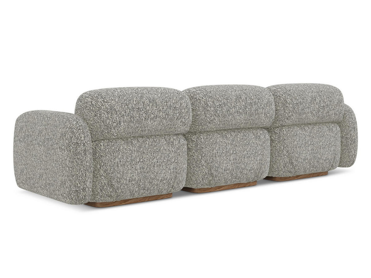 4-SITZER-SOFA Strukturstoff Stoff Beige - Beige/Braun, Holz/Textil (270/73/95cm) - Makamii