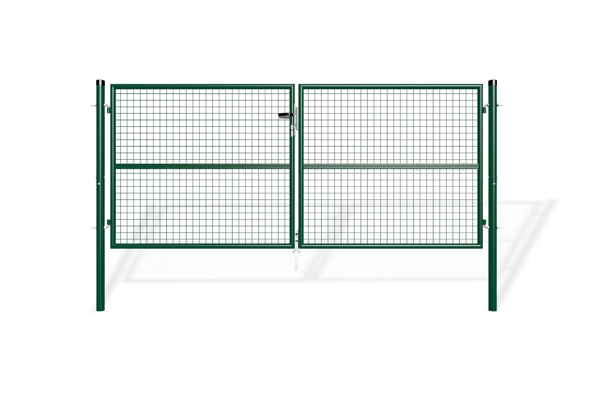 ZAUNTOR Olga Grün 3m H.130cm + TÜRCHEN 1m H.130cm - Grün, Metall (306/131cm) - Casanoov
