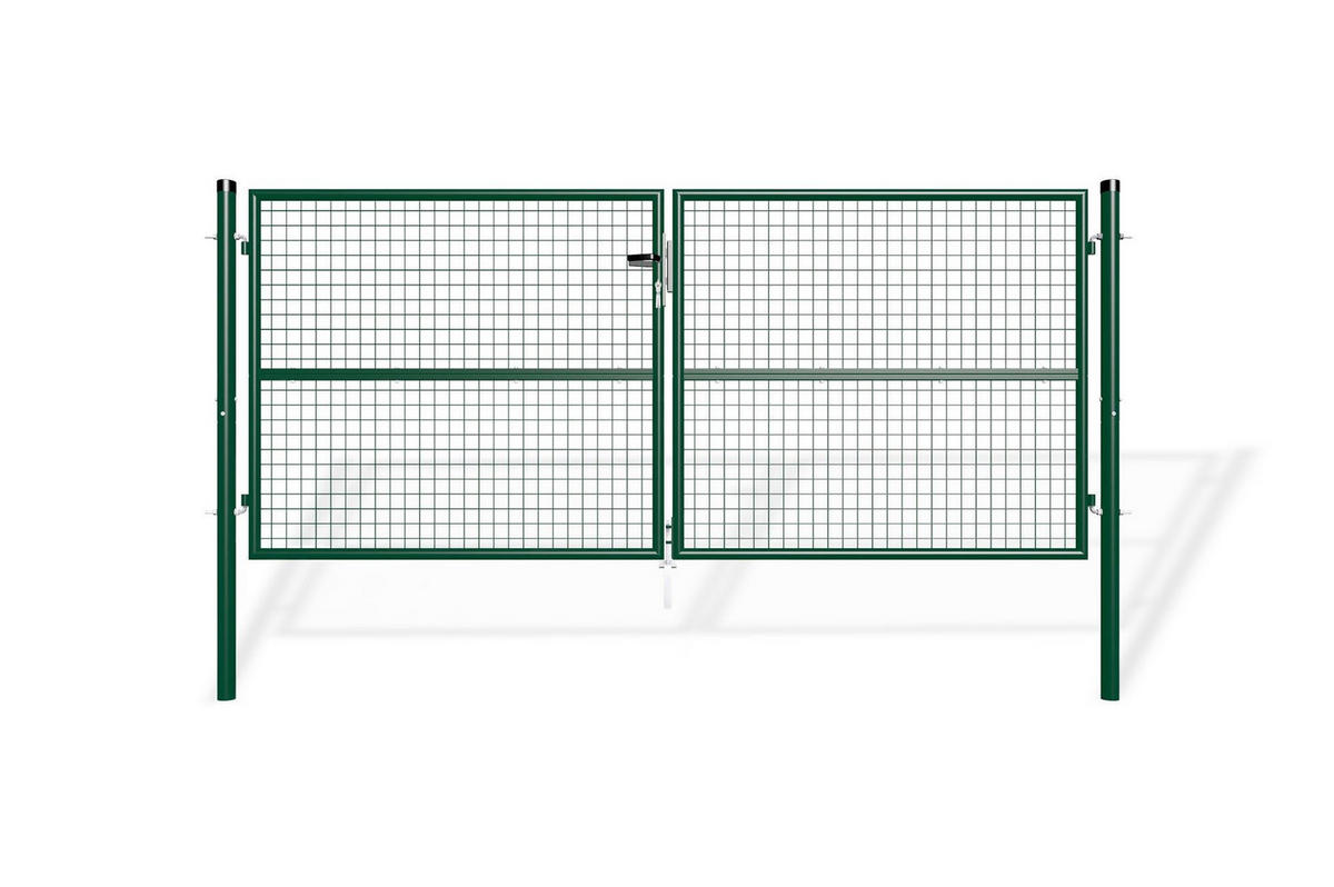 ZAUNTOR Olga Grün 3m H.130cm + TÜRCHEN 1m H.130cm - Grün, Metall (306/131cm) - Casanoov