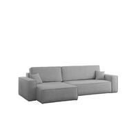 ECKSOFA Mit Schlaffunktion Und Bettkasten, Eckcouch Best XL Stoff Verita Grau Links - Grau, Holz (145/274cm) - Kaiser Möbel
