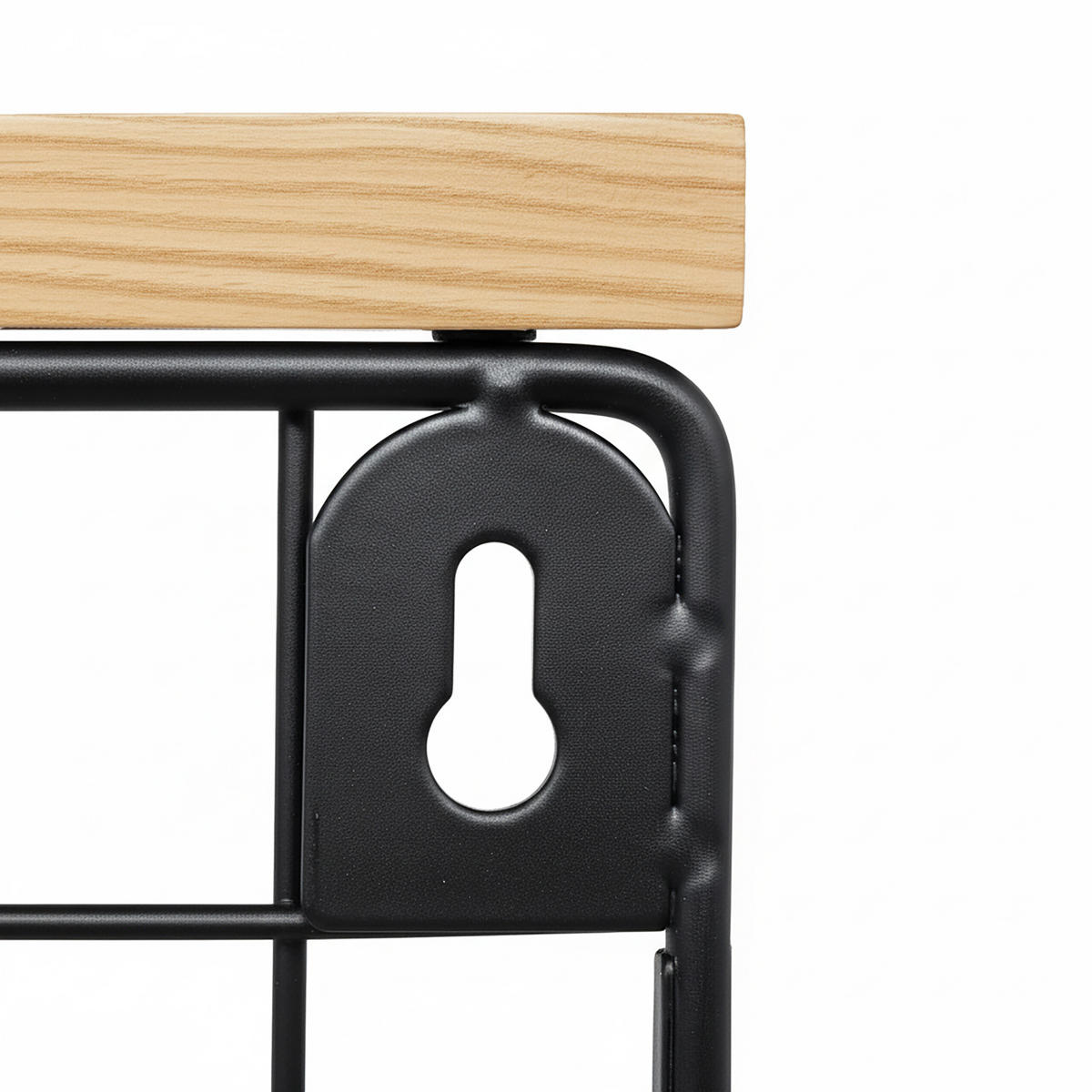 OBSTKORB Wandregal - Schwarz, Holzwerkstoff/Metall (30cm) - Relaxdays