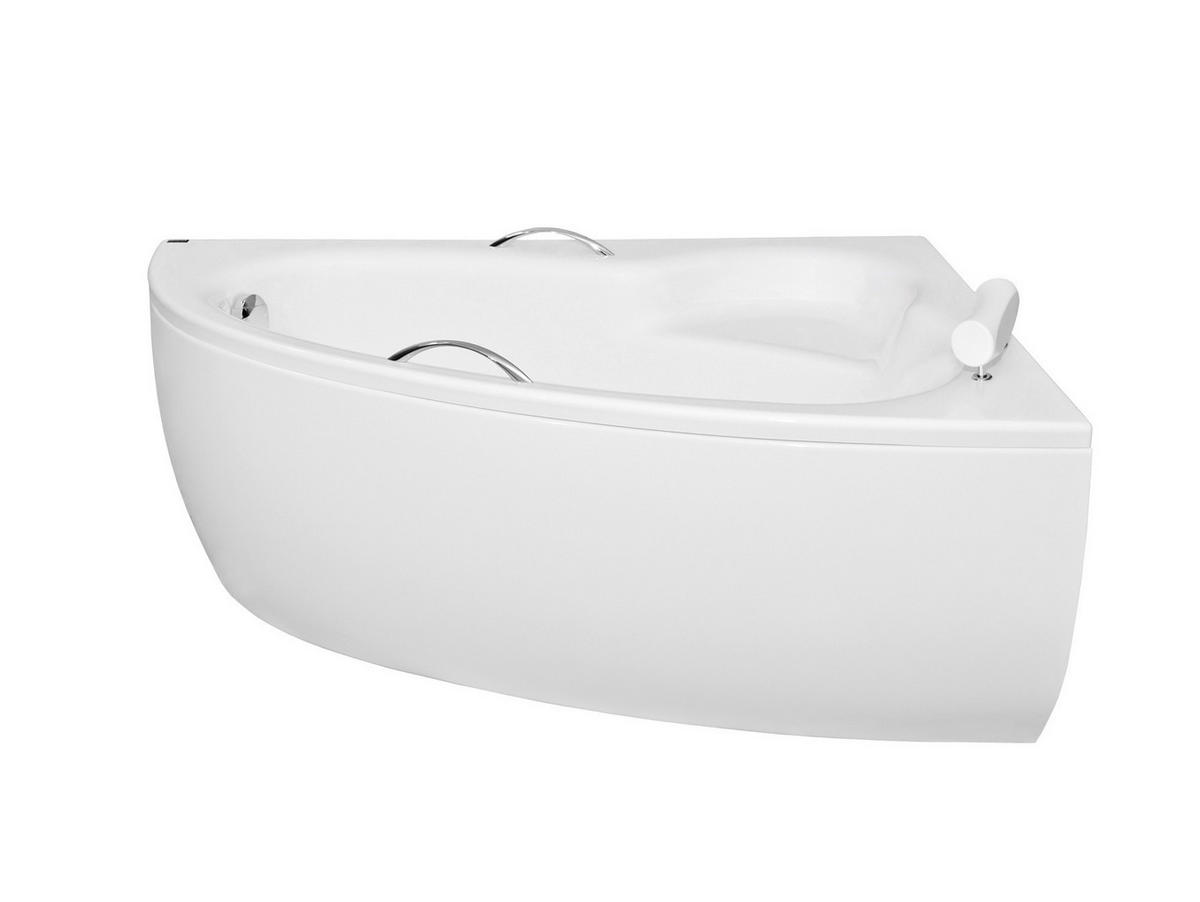 BADEWANNE Eckwanne NATALIA 150/100 Rechts mit Schürze Ablauf Füße - Weiß, Kunststoff (100/59.5/150cm) - bad land