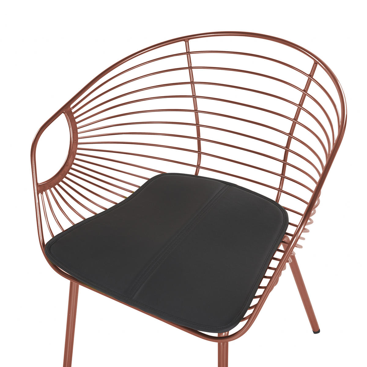 METALLSTUHL 2er-Set Kupfer Hoback - Rotbraun, Textil/Metall (60/79/56cm) - Beliani