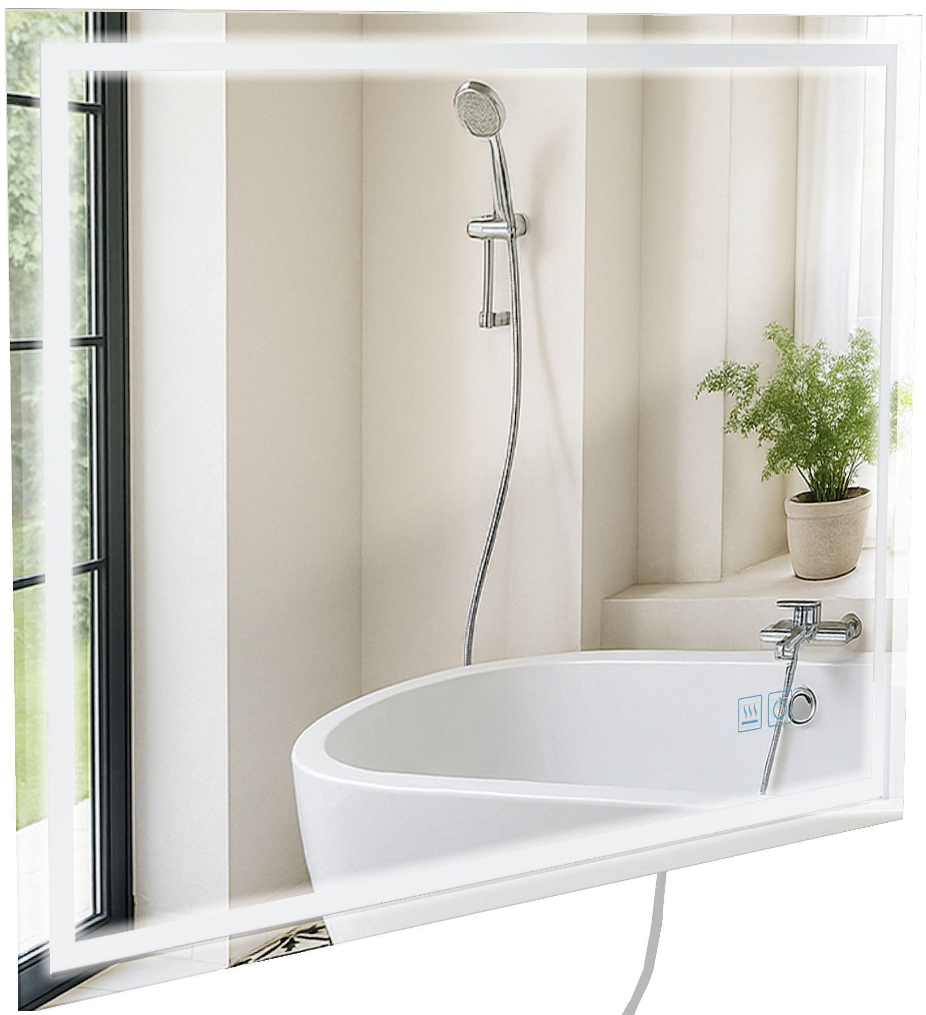 WANDSPIEGEL eckig 80/4/60 cm Glas Klarglas - Klar, Glas (80/60/4cm) - CLP