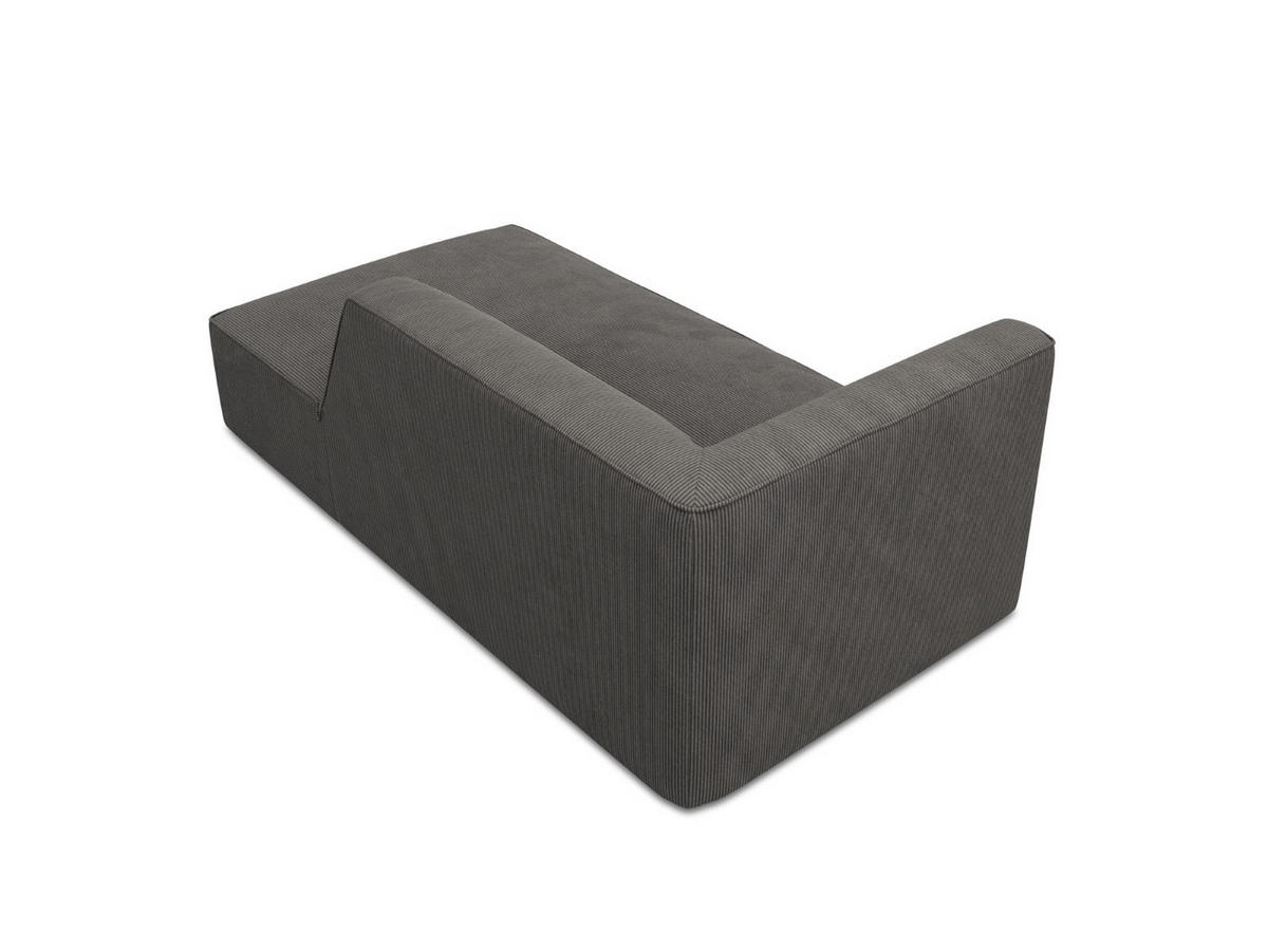 CHAISELONGUE rechts Ruby aus Cord dunkelgrau - Dunkelgrau, Textil (93/69/180cm) - Micadoni