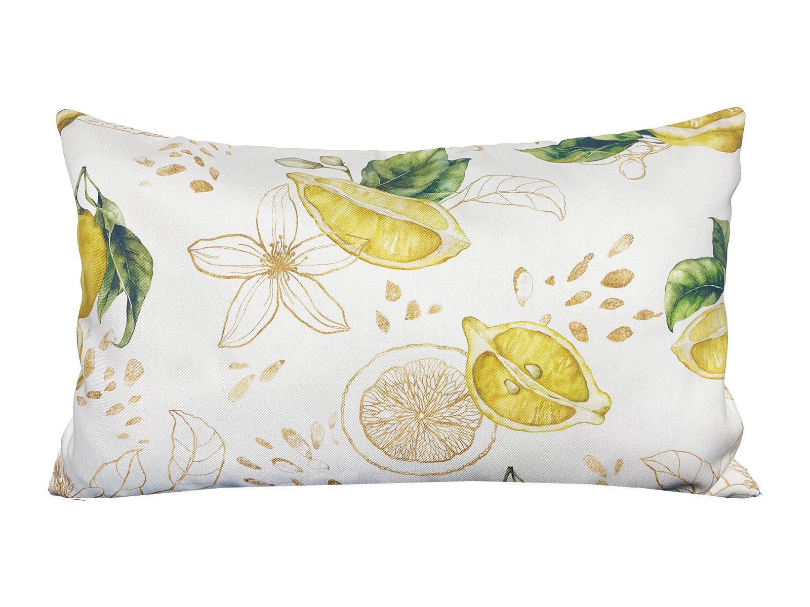 KISSENHÜLLE Italy Collection Zitronen 30/50 cm - Ecru/Gelb, Textil (30/50cm) - beties Heimtextil