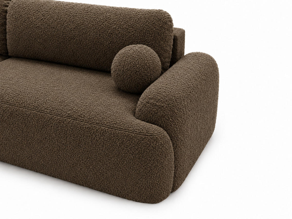 ECKSOFA Aurio Dunkelbraun Links - Dunkelbraun, Holz/Textil (177/261cm) - Graingold