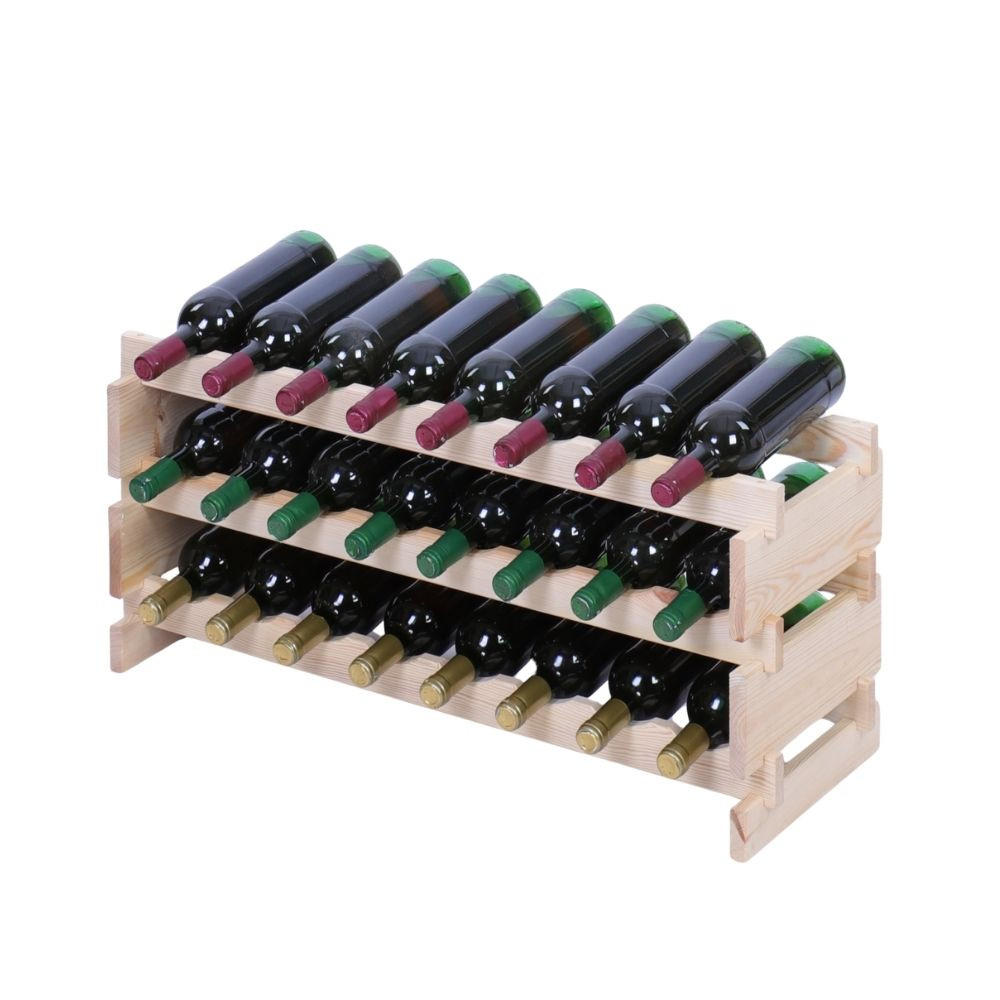 WEINREGAL VINOTECA FLEX PRO HxBxT 37x84x28cm 24 Flaschen auf 3 Ebenen Natur unbehandelt - Naturfarben, Holz (84/37/28cm) - PROREGAL