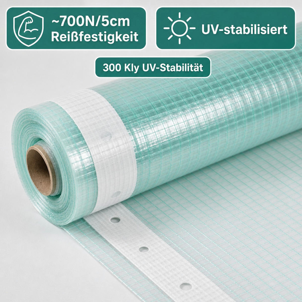 GITTERFOLIE m. Nagelrand 3 Breite x 15 Meter - Transparent, Kunststoff (300/1/1500cm) - BONI-SHOP