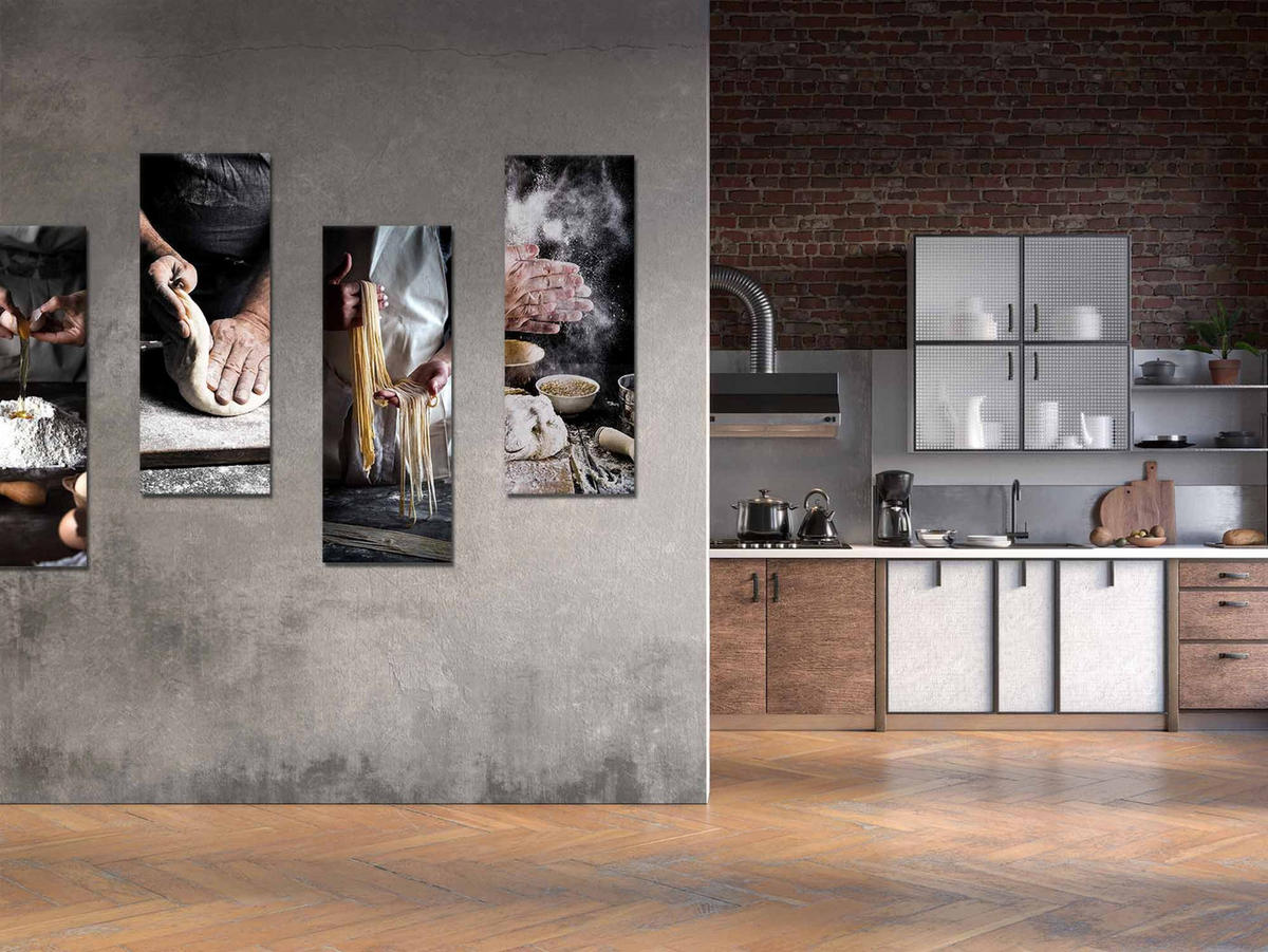 ARTISSIMO Glasbild 30x80cm Bild aus Glas Küche Küchenbild modern schwarz-weiß - Beige, Glas (30/80cm) - artissimo