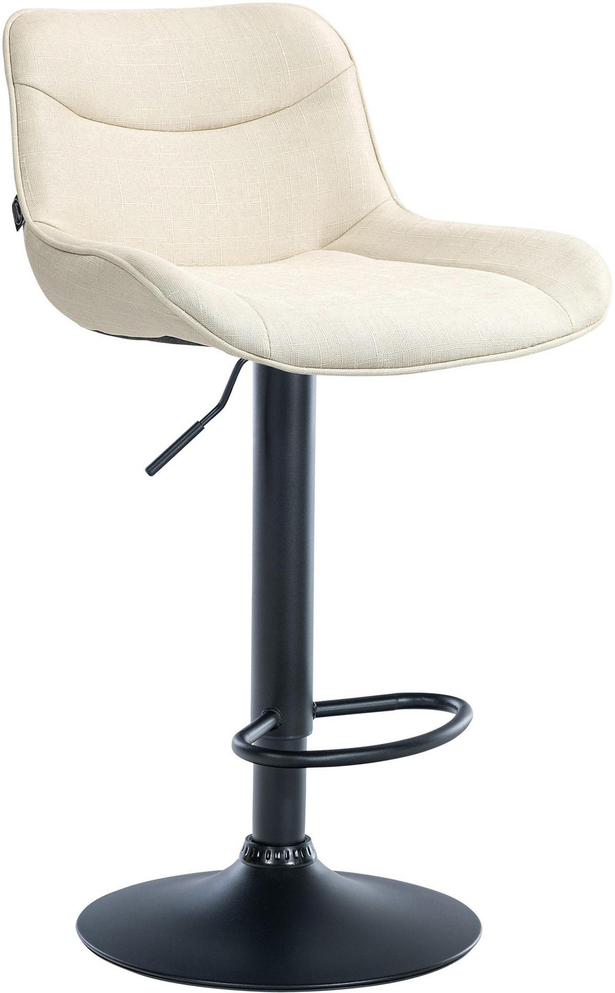 BARHOCKER Vulcano Stoff schwarz creme - Schwarz/Naturfarben, Textil/Metall (49/106/51cm) - TPFLiving