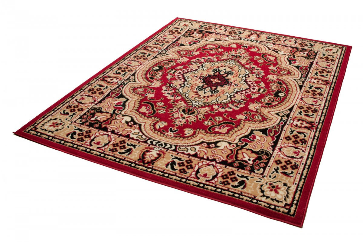 TEPPICH ATLAS Rot 100/200 cm - Beige/Rot, Textil (100/200cm) - Tapiso
