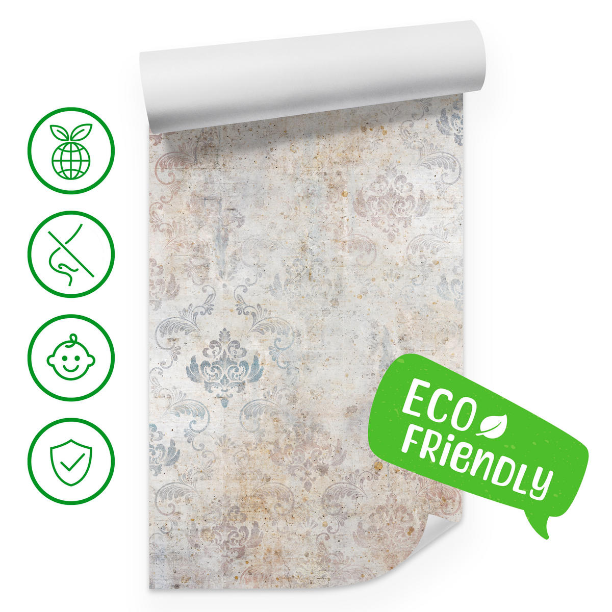 FOTOTAPETE für Schlafzimmer Vintage Ornamente Dekorativ 450x315 - Beige/Braun, Papier (450/315cm) - Muralo