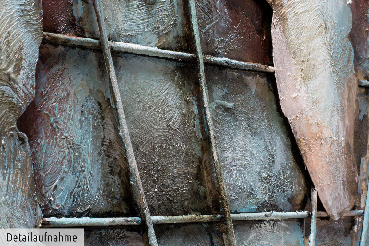 METALLBILD Blau 100/70 cm - Blau, Metall (100/70cm) - KUNSTLOFT