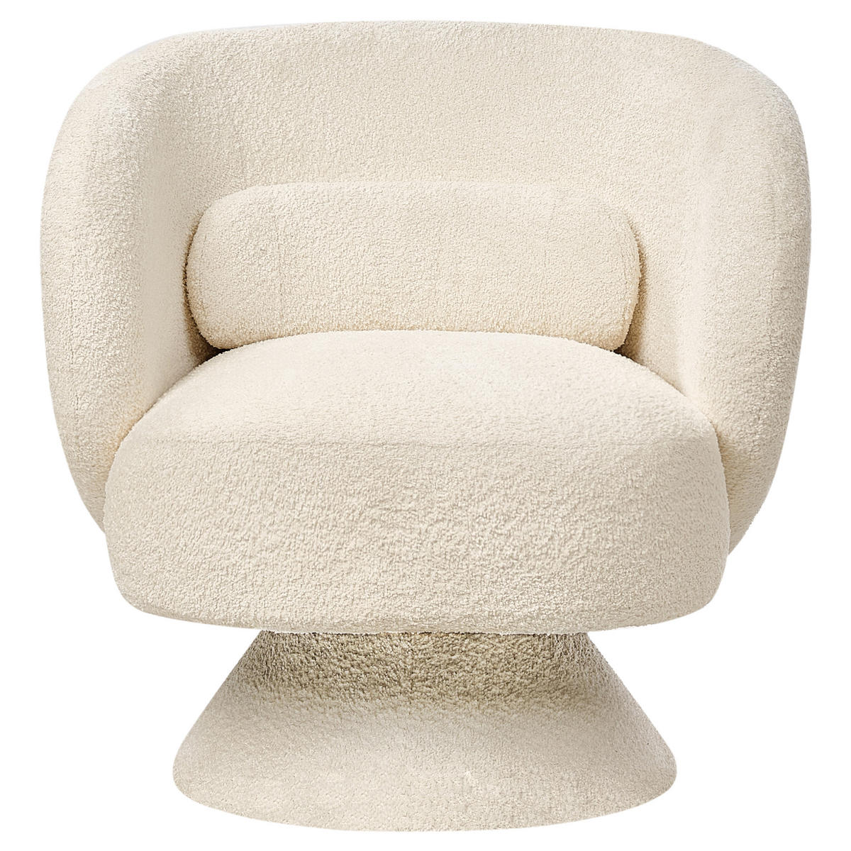 DREHSESSEL Weiß Lieksa - Creme, Textil (44/77/64cm) - Beliani