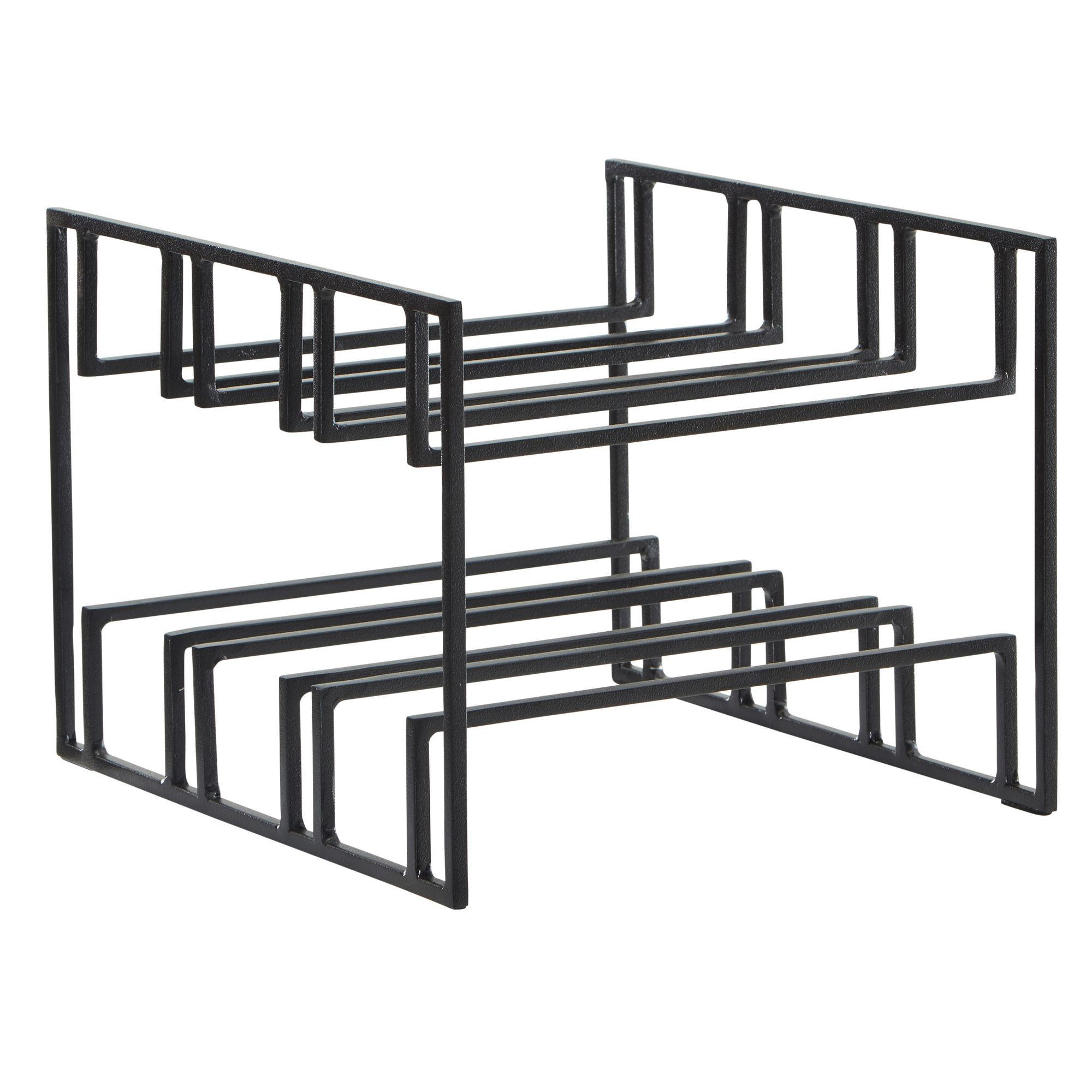 WEINREGAL Metall Modern Stil für 6 Flaschen tischfähig 29x21x25cm - Schwarz, Metall (29/21/25cm) - KADIMA DESIGN