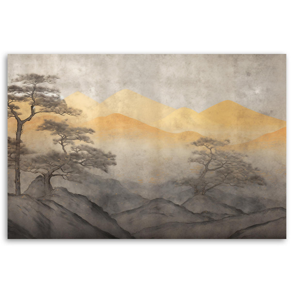 KUNSTDRUCK Gelb 60/40 cm - Gelb, Textil (60/40cm) - KUNSTLOFT