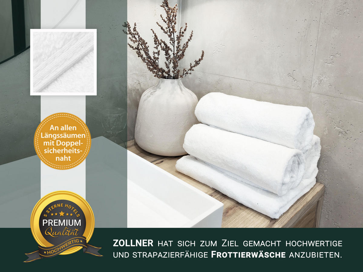 HANDTÜCHER, 4er-Set, 50x100 cm, 100% Baumwolle, Weiß - Weiß, Textil (50/100cm) - Zollner