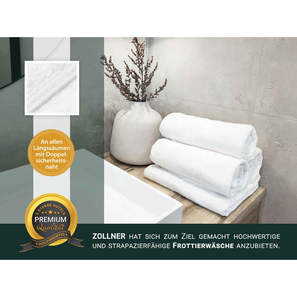 Thumbnail - Zollner Handtücher,, Weiß, Textil, 50x100 cm, Oeko-Tex® Standard 100, Badtextilien, Handtücher
