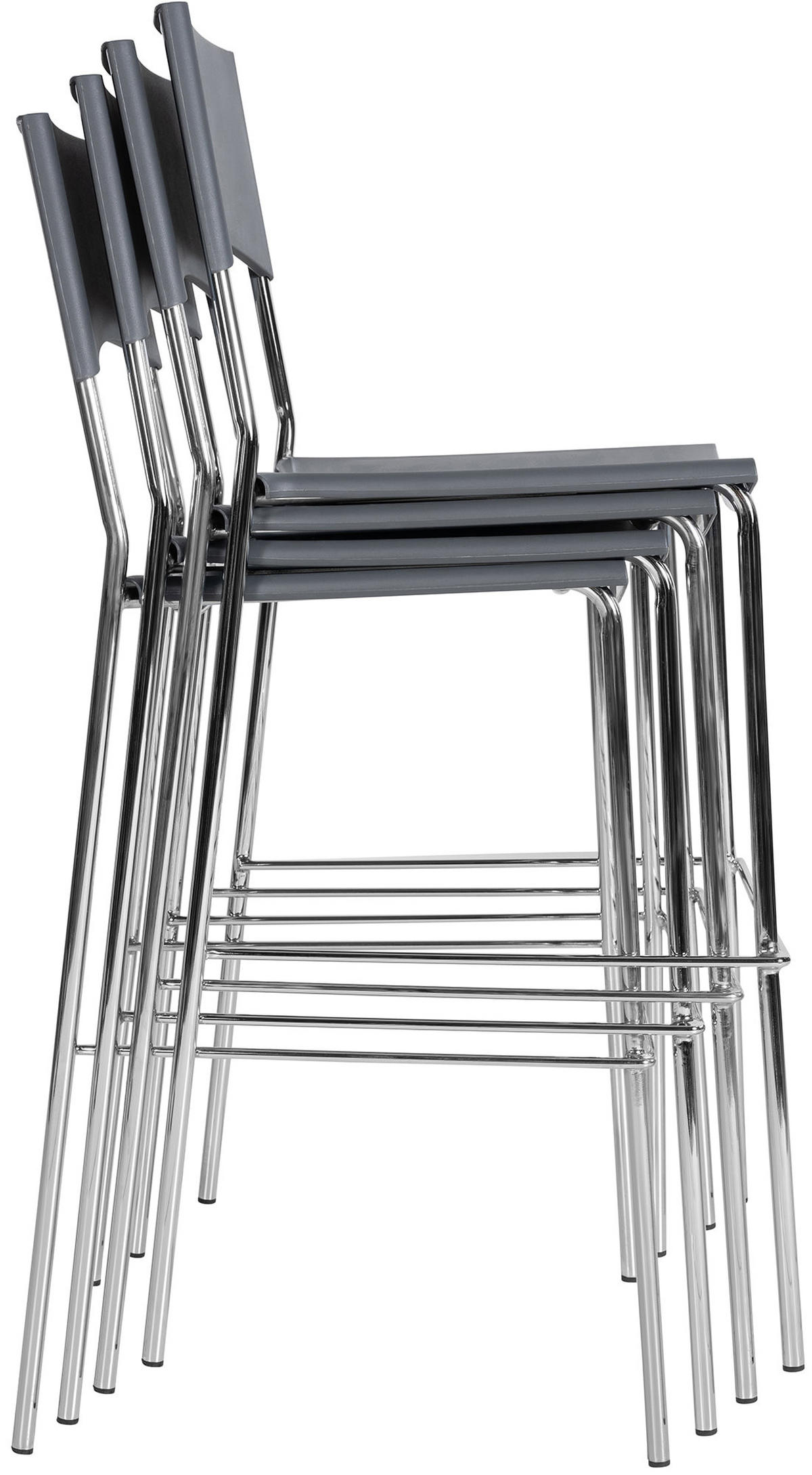 BARHOCKER Metall grau - Chromfarben/Grau, Metall (43/114/41cm) - CLP