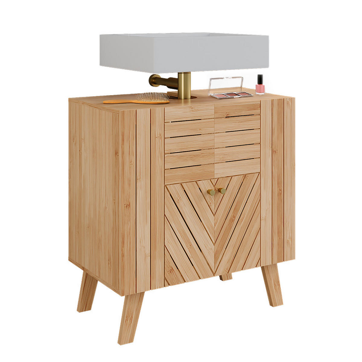 VANITY UNIT FOR WASHBASIN Lucie Bambus - zelená, kompozitné drevo (60/65/36cm) - Vicco