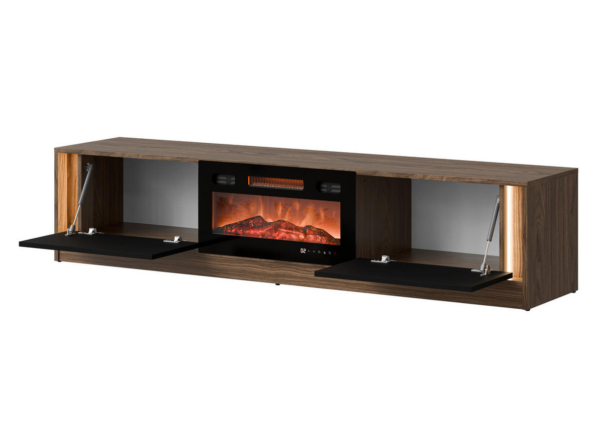 TV-LOWBOARD Mizu mit Kamin - Kaschmir, Holzwerkstoff (180/40/39cm) - MIRJAN24