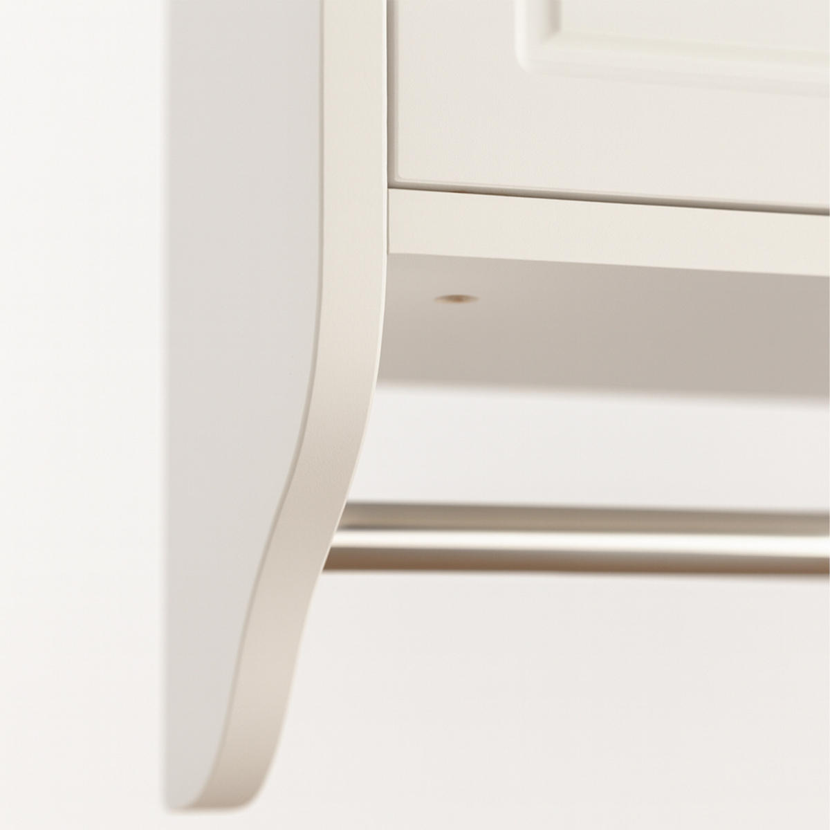 OMARICA - srebrne barve/bela, kovina/leseni material (48/55/16cm) - Relaxdays