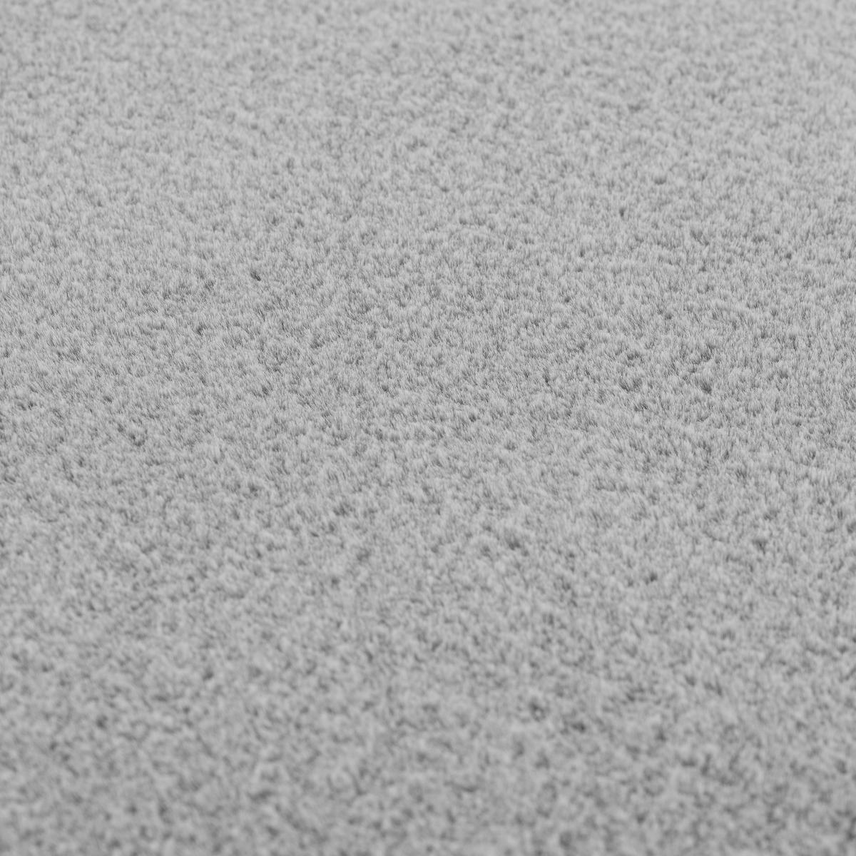 TEPPICH Kurzflor Unifarben Polyester Antirutsch Wohnzimmer Silber Läufer 80x150 - Silberfarben, Textil (80/150cm) - KADIMA DESIGN