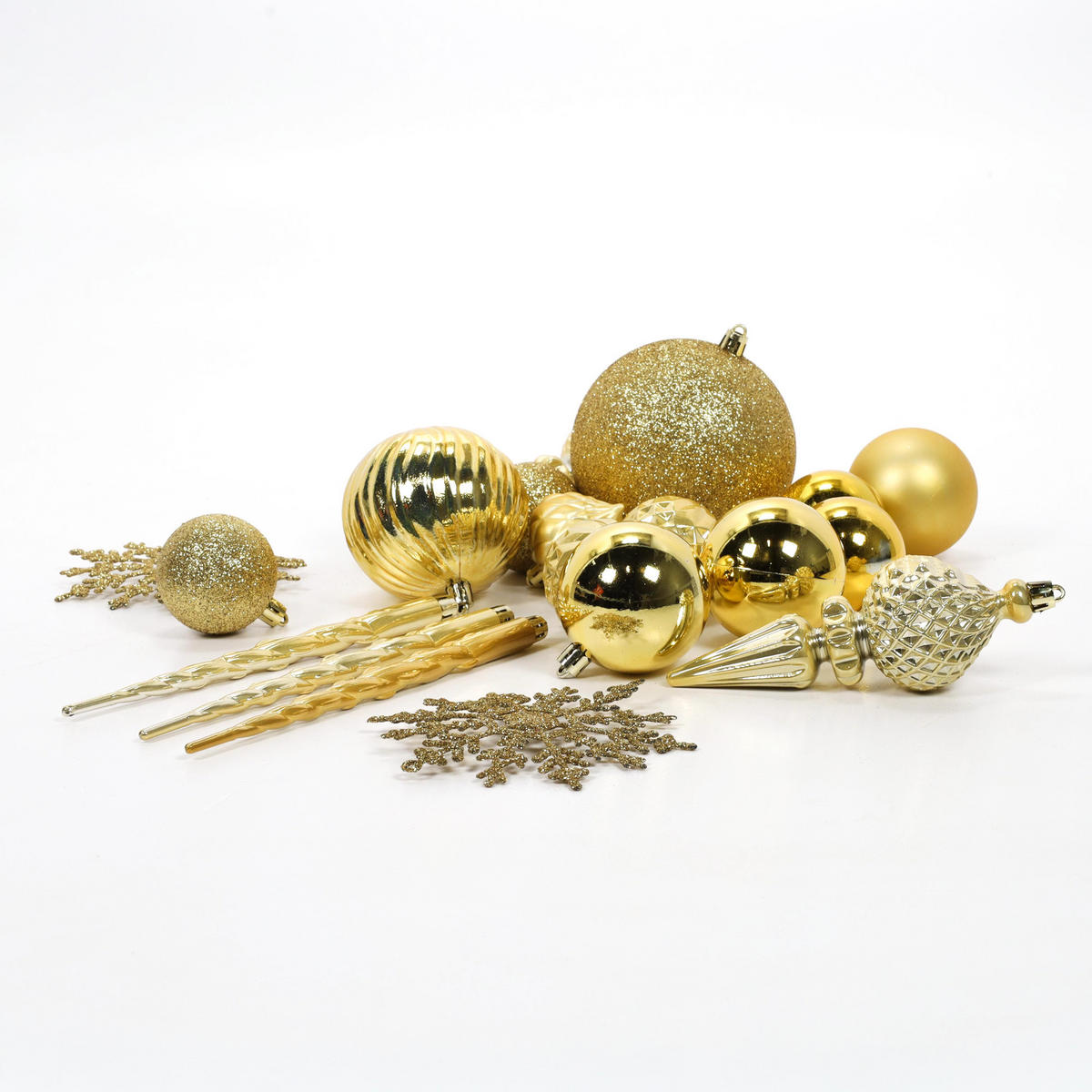 WEIHNACHTSSCHMUCK Set 57-teilig - Goldfarben, Kunststoff (21/37/21cm) - Home Styling Collection