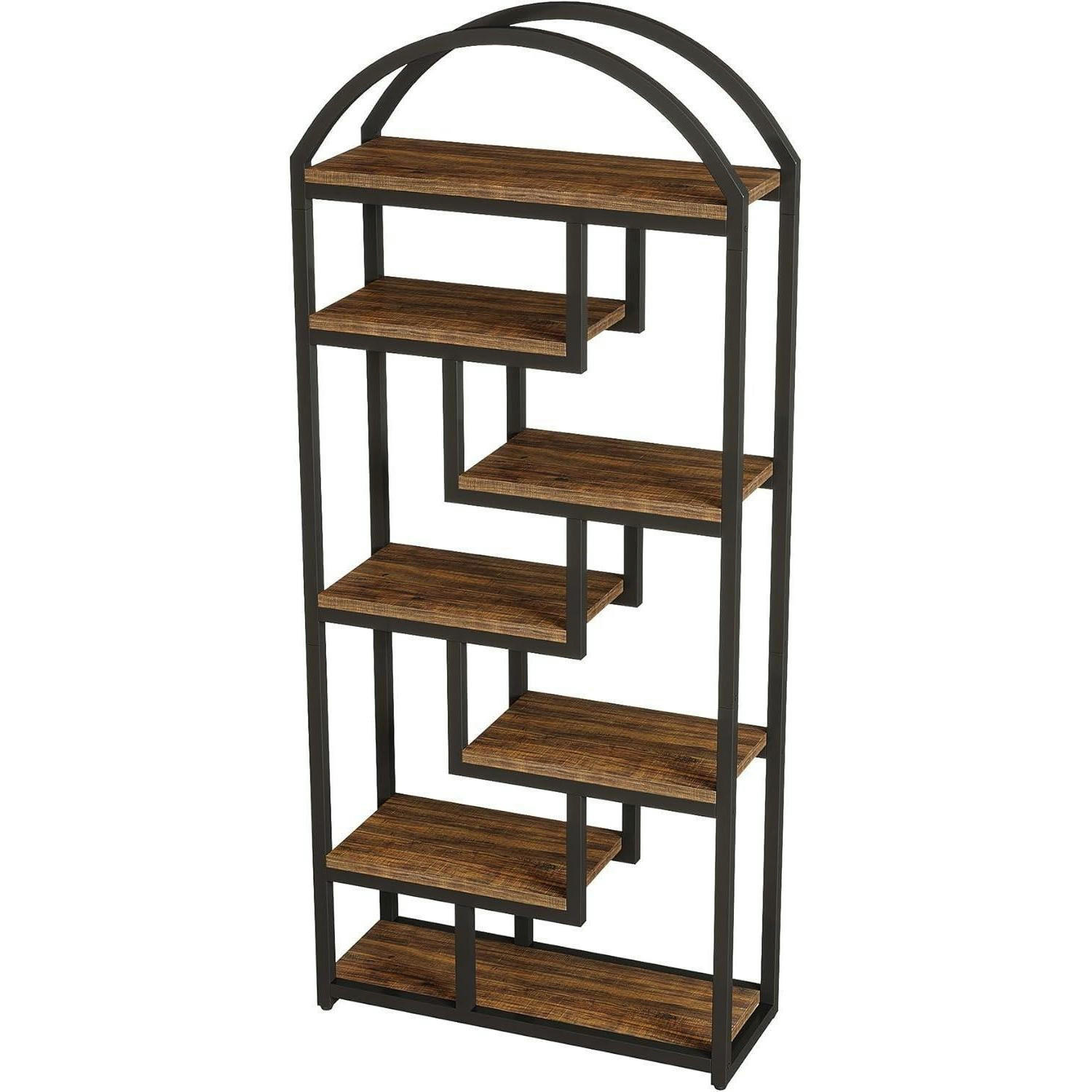 BÜCHERREGAL 180 cm Industrial-Stil Braun - Braun, Metall (80/180/30cm)
