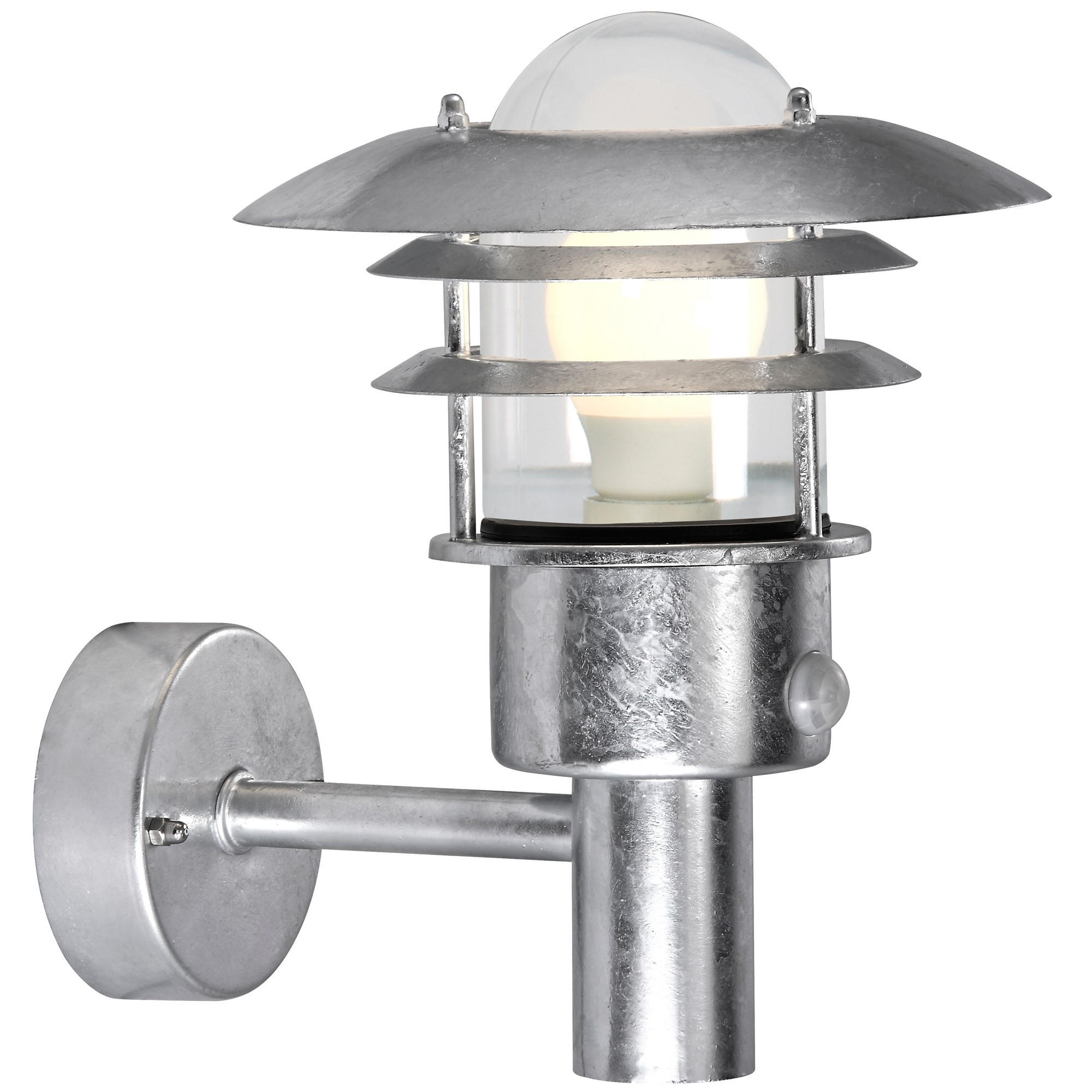 WANDLEUCHTE Lønstrup - Silber - 26.5/22/26.5 cm - Silberfarben, Metall (22/26.5/26.5cm) - Nordlux