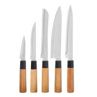 KÜCHENMESSER Bambusgriffe Bamy 5er-Set - Multicolor, Naturmaterialien - Kinvara