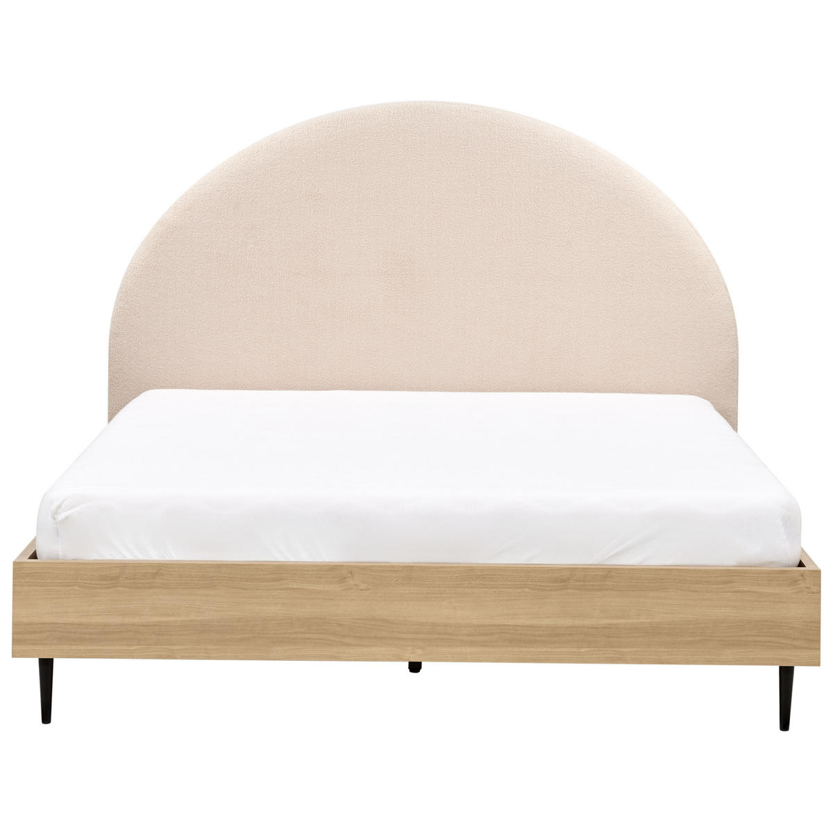 BETT mit Lattenrost 160x200 cm Beige Millay - Beige, Textil (160/200cm) - Beliani