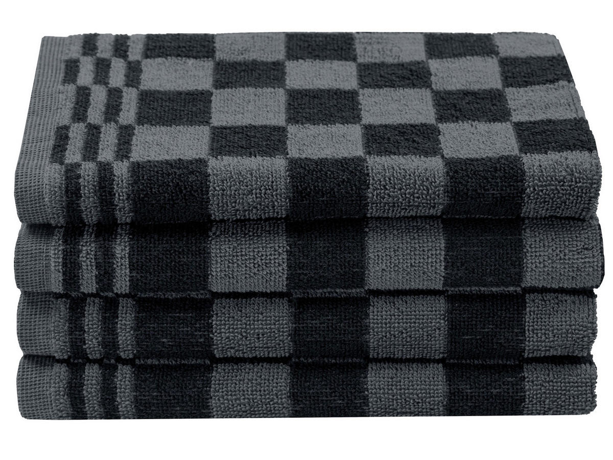 GESCHIRRTÜCHER, 4er-Set, 50x50 cm, 100% Baumwolle, Schwarz - Schwarz, Textil (50/50cm) - Zollner
