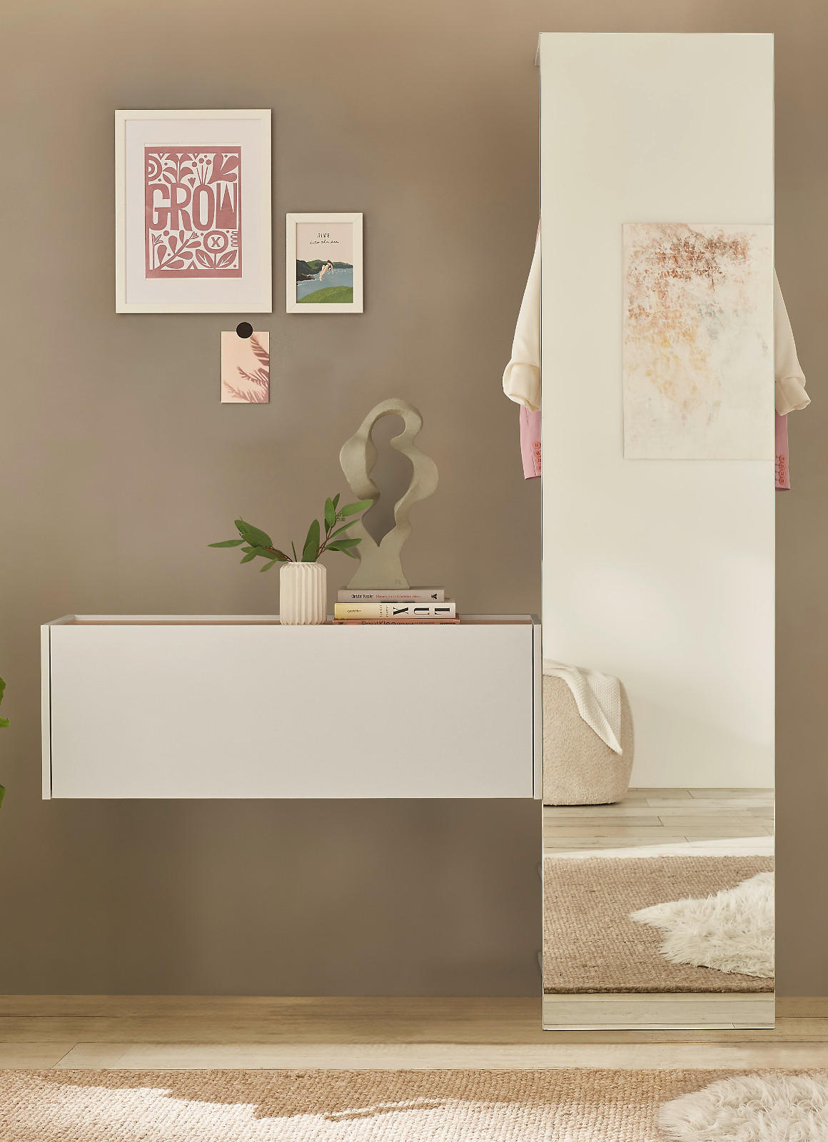 Thumbnail - Furn.Design Garderoben-Set, Weiß, Eiche Wotan, Holzwerkstoff, Nachbildung,Eiche, Uni, Holz Optik, 150x200x30 cm, Gardero...