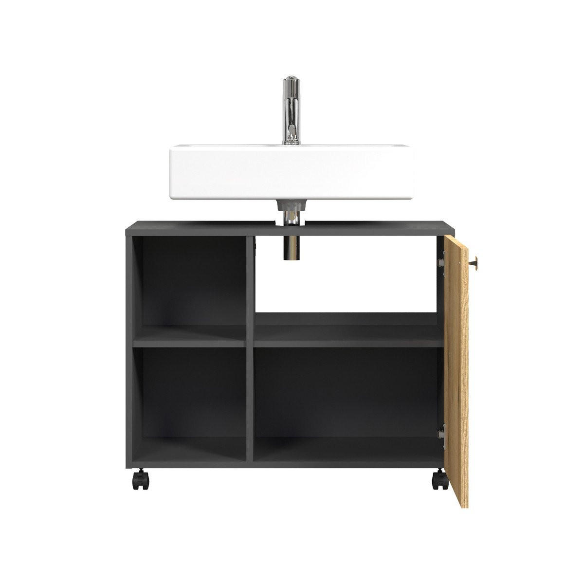WASCHBECKENUNTERSCHRANK PureBliss Anthrazit - Anthrazit, Holzwerkstoff (80/64/42cm) - Trendteam