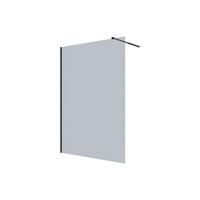 DUSCHWAND - 140cm x 0.6cm - Sicherheitsglas - schwarz - MALIKA II - Schwarz, Glas (140/200cm) - Vente-Unique