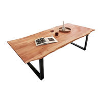 ESSTISCH MAX - Beige/Schwarz, Holz/Metall (90/180/77cm) - SAM