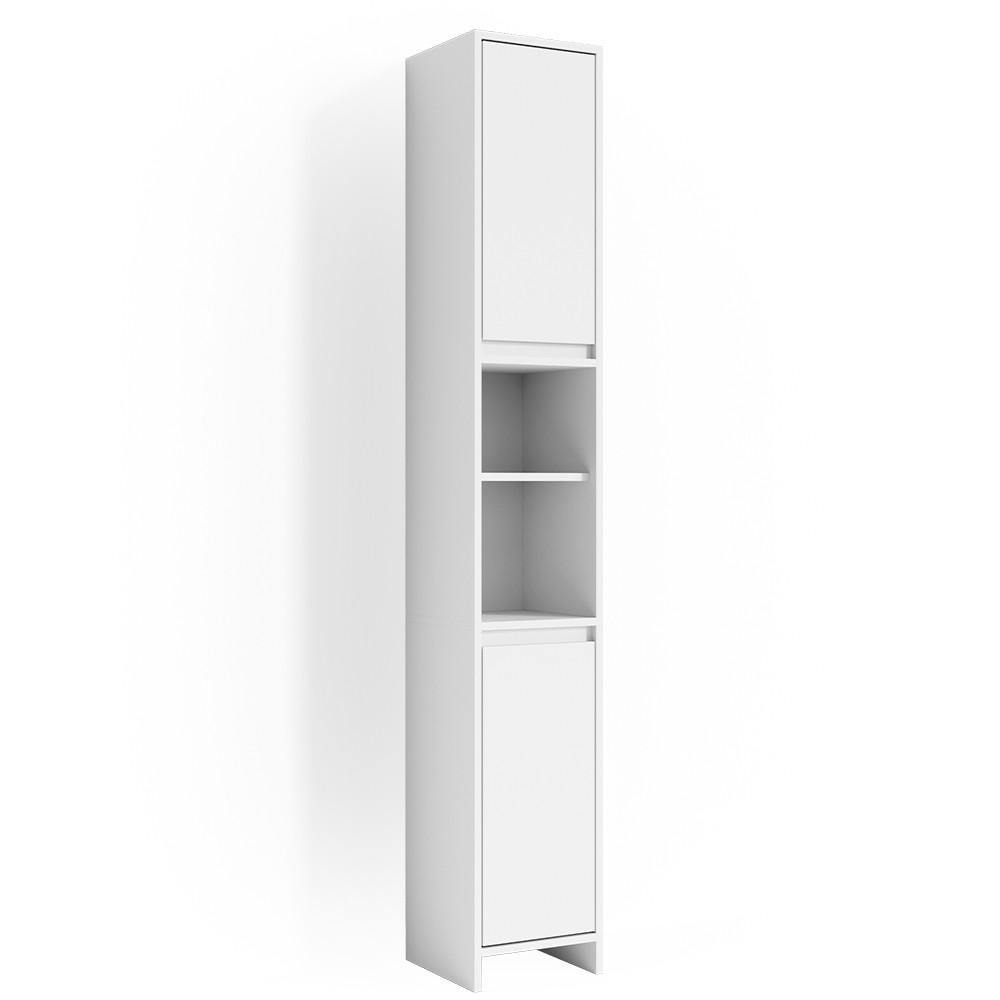 BADSCHRANK Emma Weiß 30 x 190 cm - Weiß, Holzwerkstoff (30/190/30cm) - Vicco